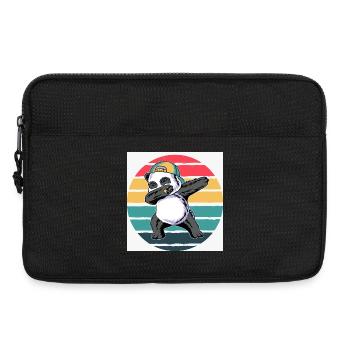 Retro-Panda - Laptoptasche 13" - Schwarz - Vorne