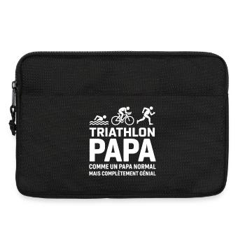 Humour Papa Triathlète - Cadeau Idéal  - Sacoche pour ordinateur portable 13 pouces - noir - Devant