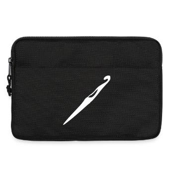 Häkeln Häkelnadel Geschenk - Laptoptasche 13" - Schwarz - Vorne