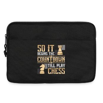 Schach Schachspieler Schachbrett - Laptoptasche 13" - Schwarz - Vorne