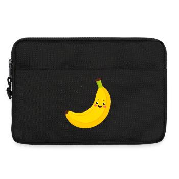 Banane Kawaii jaune – Art d’illustration de fruits sucrés - Sacoche pour ordinateur portable 13 pouces - noir - Devant