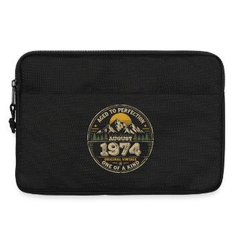 Cadeau Anniversaire 1974 Août Vintage 1974  - Sacoche pour ordinateur portable 13 pouces - noir - Devant