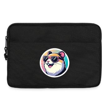 Hamster with sunglasses in pastel - Laptop bag 13" - black - Front