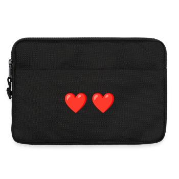 Les cœurs rouges aiment le design - Sacoche pour ordinateur portable 13 pouces - noir - Devant