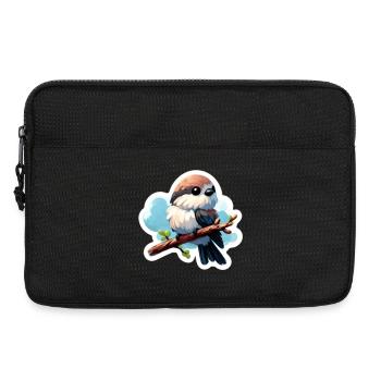 Süßer Vogel auf Ast Sticker - Laptoptasche 13" - Schwarz - Vorne