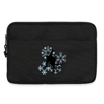 Skier mit Schneeflocken - Laptoptasche 13" - Schwarz - Vorne