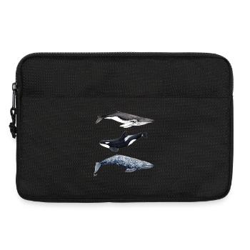 Buckelwal, Schwertwal und Grauwal - Wal - baleine - Laptoptasche 13" - Schwarz - Vorne