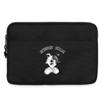 Abenteuerlustiger Border Collie - Laptoptasche 13" - Schwarz - Vorne