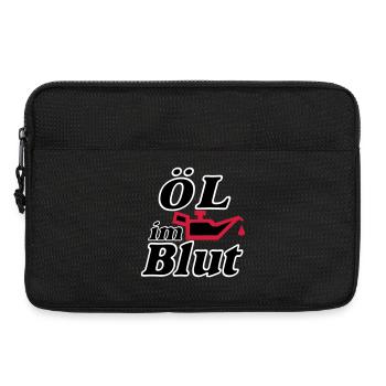 Öl im Blut Mechaniker Motiv - Laptoptasche 13" - Schwarz - Vorne