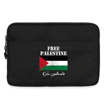 Drapeau de Palestine libre - Sacoche pour ordinateur portable 13 pouces - noir - Devant