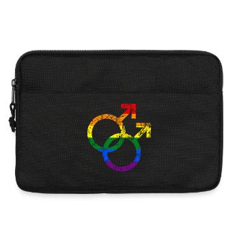 colorful lgbt gay mâle symbole grunge effet - Sacoche pour ordinateur portable 13 pouces - noir - Devant