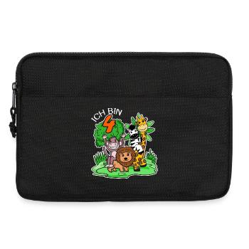 4. Geburtstag - Ich bin 4 - Tiere Wildnis - Laptoptasche 13" - Schwarz - Vorne