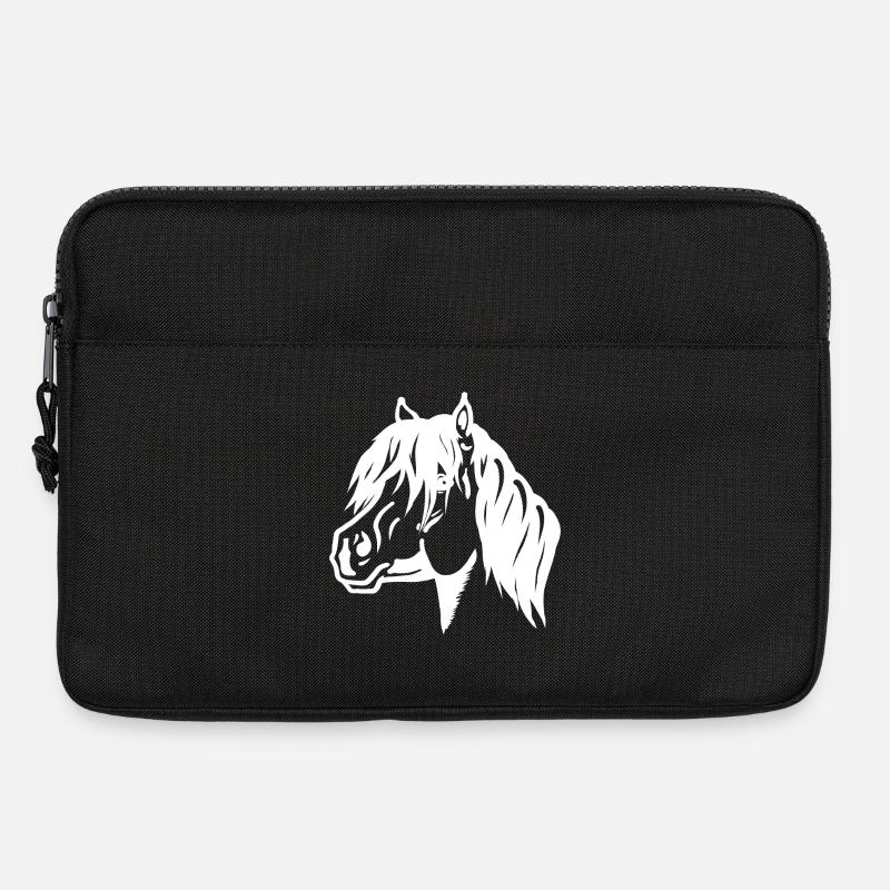 Pony Portrait weiß - Laptoptasche 13" - Schwarz
