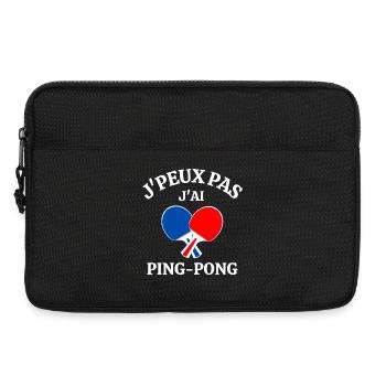 ping-pong, ping-pong sport, pongiste - Sacoche pour ordinateur portable 13 pouces - noir - Devant