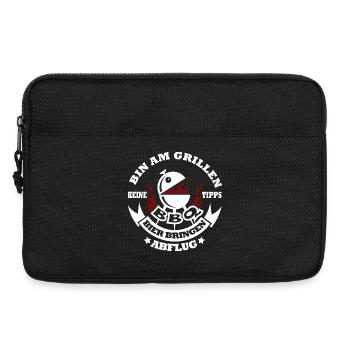 Grill-Motiv mit Bier-Design - Laptoptasche 13" - Schwarz - Vorne