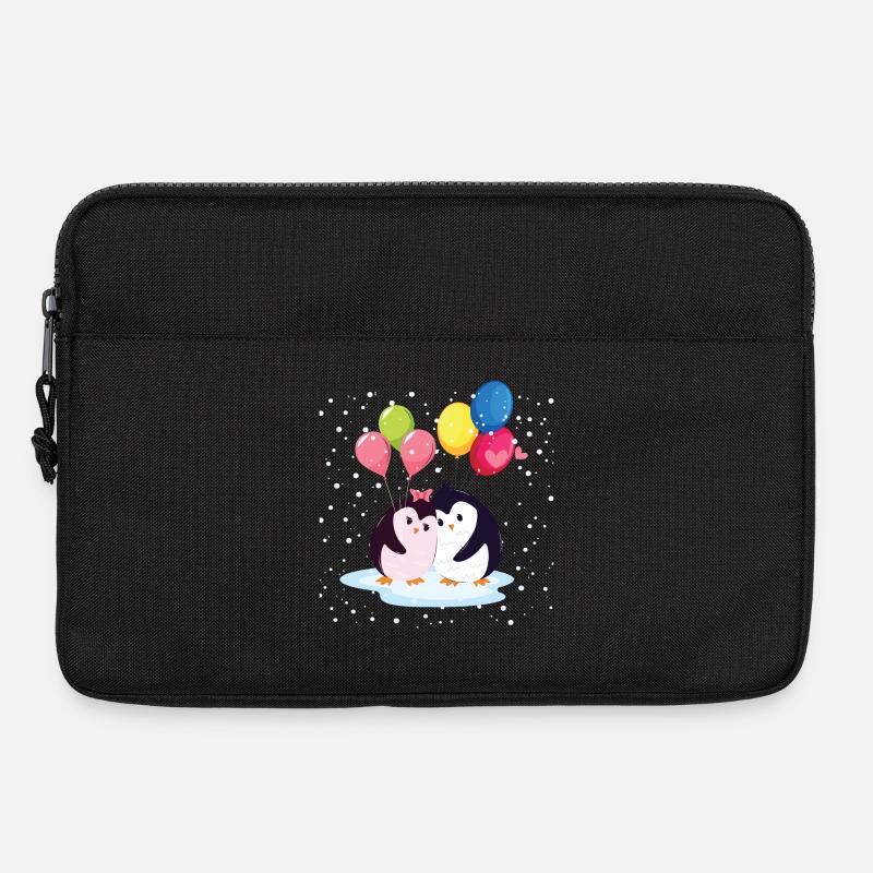 Pinguine mit Luftballons - Laptoptasche 13" - Schwarz