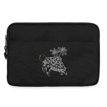 Tortue avec une île sur le dos - gris - Sacoche pour ordinateur portable 13 pouces - noir - Devant