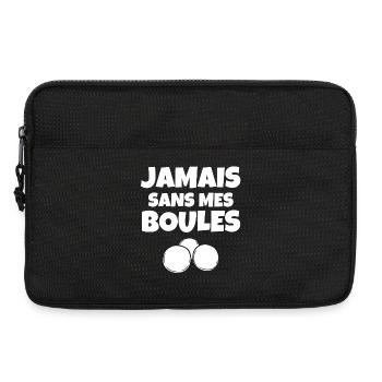 pétanque, bouliste, terrain de pétanque - Sacoche pour ordinateur portable 13 pouces - noir - Devant