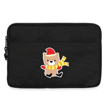 Winter bear with Christmas hat - Laptop bag 13" - black - Front