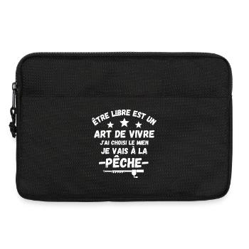 pêche, pêcheur, fan de pêche - Sacoche pour ordinateur portable 13 pouces - noir - Devant