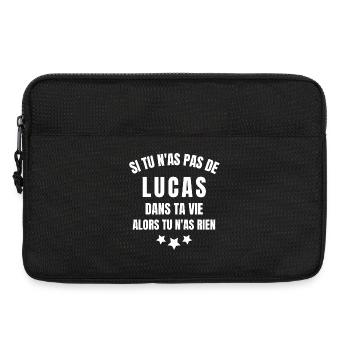 Lucas, prénom de Lucas, anniversaire Lucas - Sacoche pour ordinateur portable 13 pouces - noir - Devant