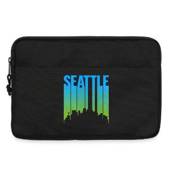 Seattle Neon Skyline Art Print - Laptop bag 13" - black - Front