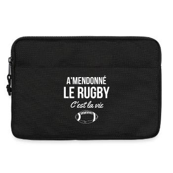 rugby, rugby sport, jouer au rugby - Sacoche pour ordinateur portable 13 pouces - noir - Devant