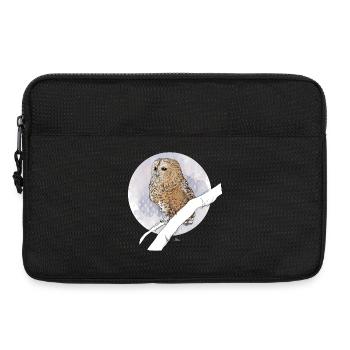 Little owl on pattern in pastel colors - Laptop bag 13" - black - Front