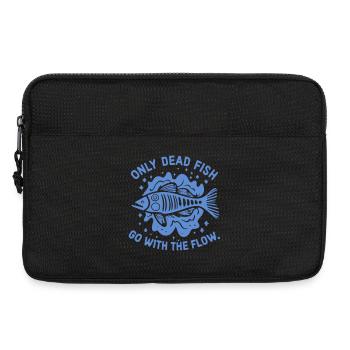 Only dead fish swim with the current - Laptop bag 13" - black - Front