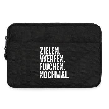 Zielen Werfen Fluchen Nochmal Spruch Bouler - Laptoptasche 13" - Schwarz - Vorne
