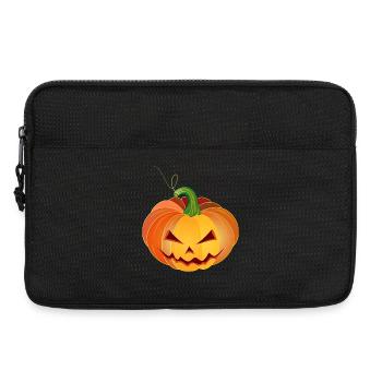 orange halloween pumpkin face - Laptop bag 13" - black - Front