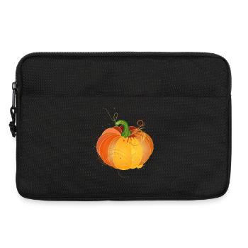 orangefarbener Kürbis in herbstliche Farben - Laptoptasche 13" - Schwarz - Vorne