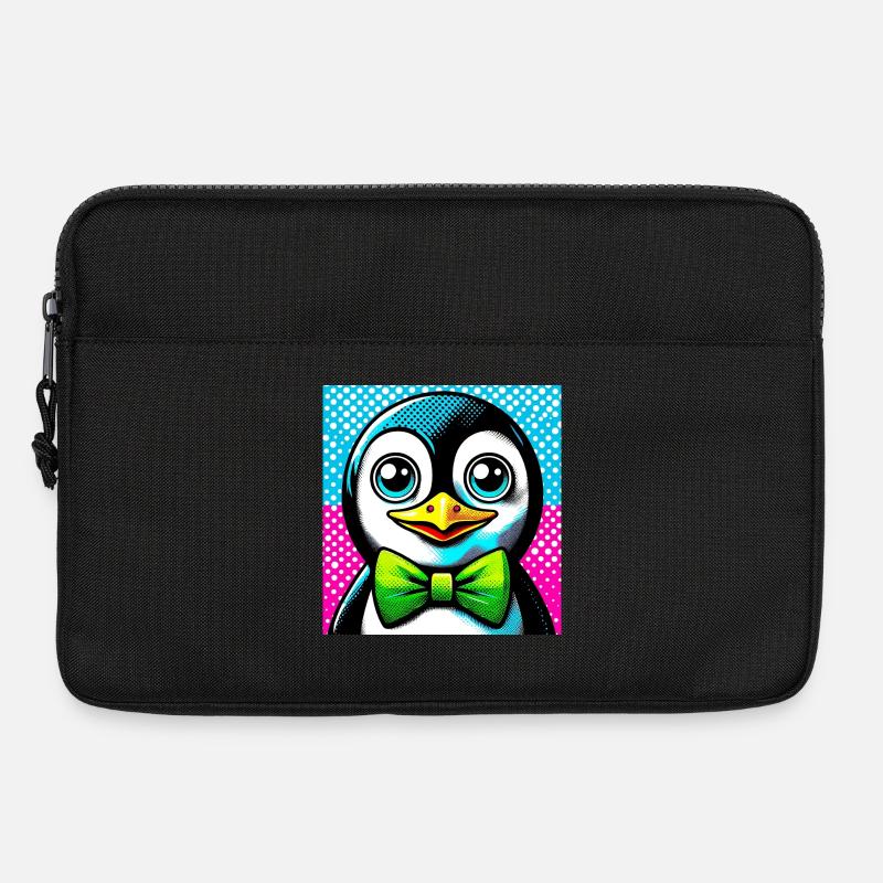 Pinguin mit Fliege Pop Art - Laptoptasche 13" - Schwarz