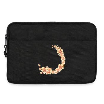 Peach blossom wreath in velvety-soft peach tone - Laptop bag 13" - black - Front