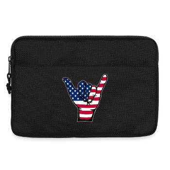 Icône de surf du drapeau des États-Unis - Sacoche pour ordinateur portable 13 pouces - noir - Devant