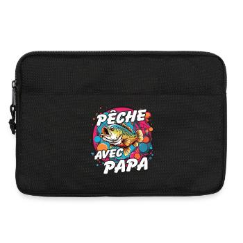 Pêche avec papa - Sacoche pour ordinateur portable 13 pouces - noir - Devant