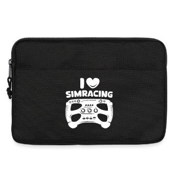 i love simracing gaming gamer racing symbol logo - Laptop bag 13" - black - Front