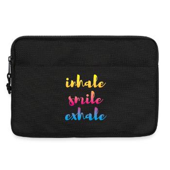 inhale exhale yoga course meditation colorful - Laptop bag 13" - black - Front
