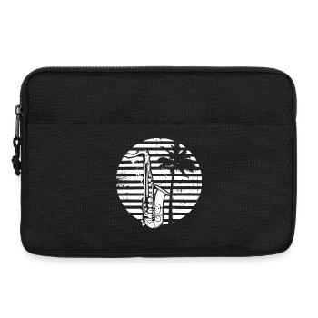 Dessin de saxophone - Sacoche pour ordinateur portable 13 pouces - noir - Devant
