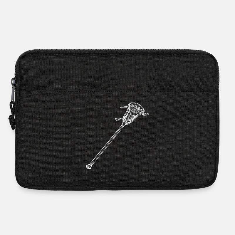 Lacrosseschläger Zeichnung - Laptoptasche 13" - Schwarz