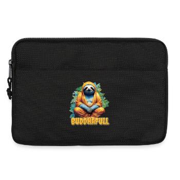 Bouddha Yoga Paresseux Humour Dieu Paresseux Nerd Sommeil - Sacoche pour ordinateur portable 13 pouces - noir - Devant
