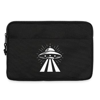 Minimalistische UFO Alien fliegende Untertasse Sil - Laptoptasche 13" - Schwarz - Vorne