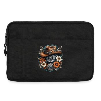 Style cow-boy steampunk. - Sacoche pour ordinateur portable 13 pouces - noir - Devant