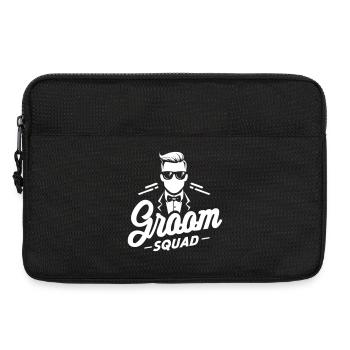 Groom "Groom Squad" Logo with Suit and Bow Tie - Laptop bag 13" - black - Front
