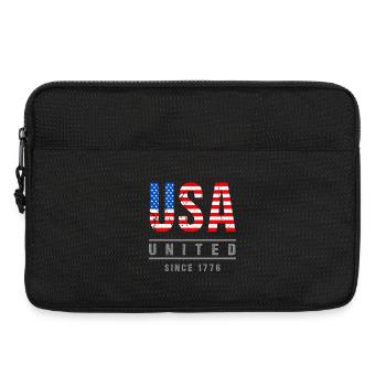 US-Flagge der Vereinigten Staaten seit 1776 - Laptoptasche 13" - Schwarz - Vorne