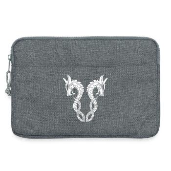 Dragon blanc à deux têtes - Sacoche pour ordinateur portable 13 pouces - gris chiné - Devant