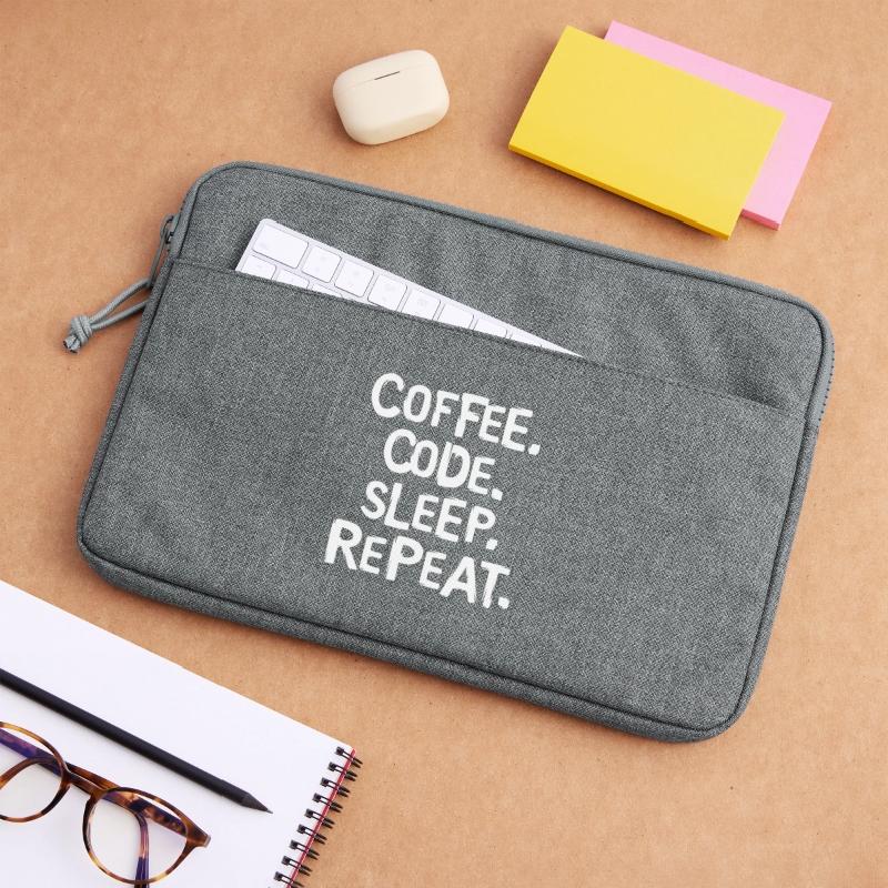 coffee code sleep - repeat programmer work Laptop bag 13"