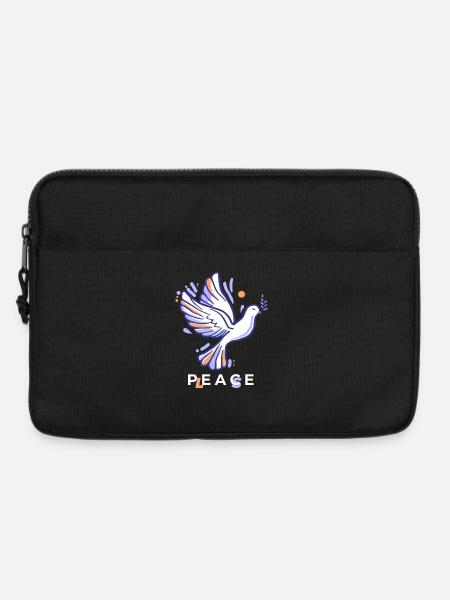 Dove of peace with olive in pastel colors - Laptop bag 13" - black