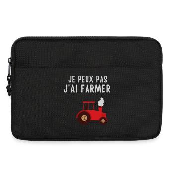 Humorous farmer in tractor - Laptop bag 13" - black - Front