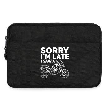 Désolé pour le retard – Proverbe moto pour les fans d'enduro - Sacoche pour ordinateur portable 13 pouces - noir - Devant